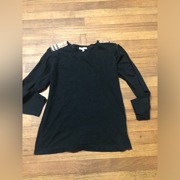 Burberry Long Sleeve Top with Plaid Accents - Picture 4 of 9